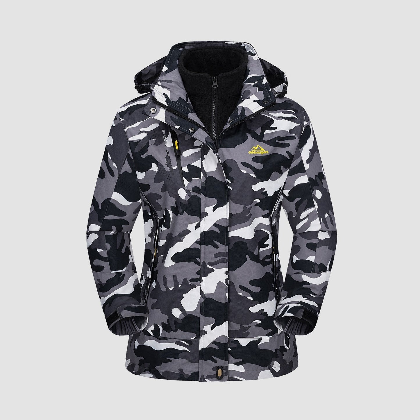 Women 3-in-1 Waterproof Winter Coat, Fleece Lined,Two-Piece Suit, Hooded Ski & Hiking Jacket