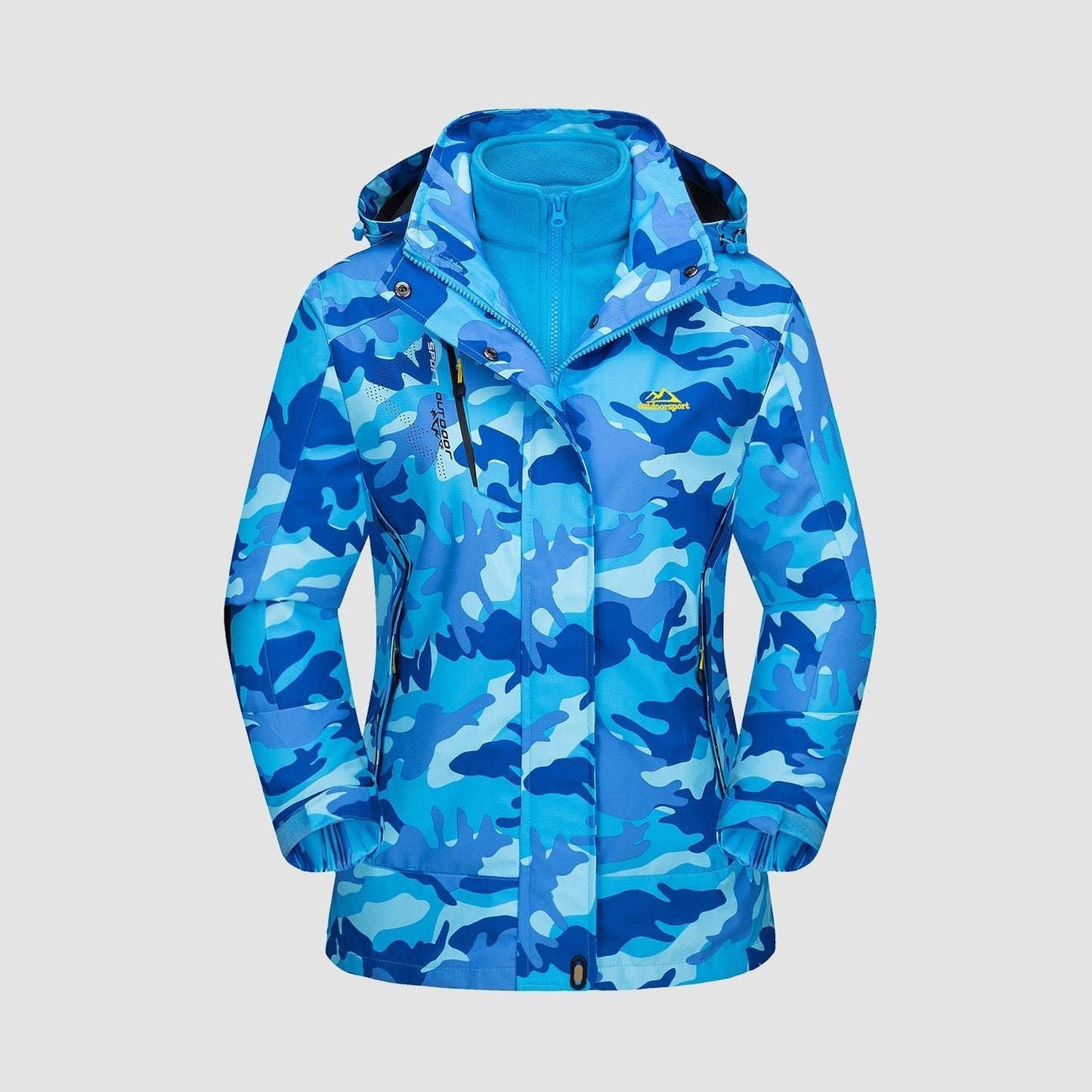 Women 3-in-1 Waterproof Winter Coat, Fleece Lined,Two-Piece Suit, Hooded Ski & Hiking Jacket