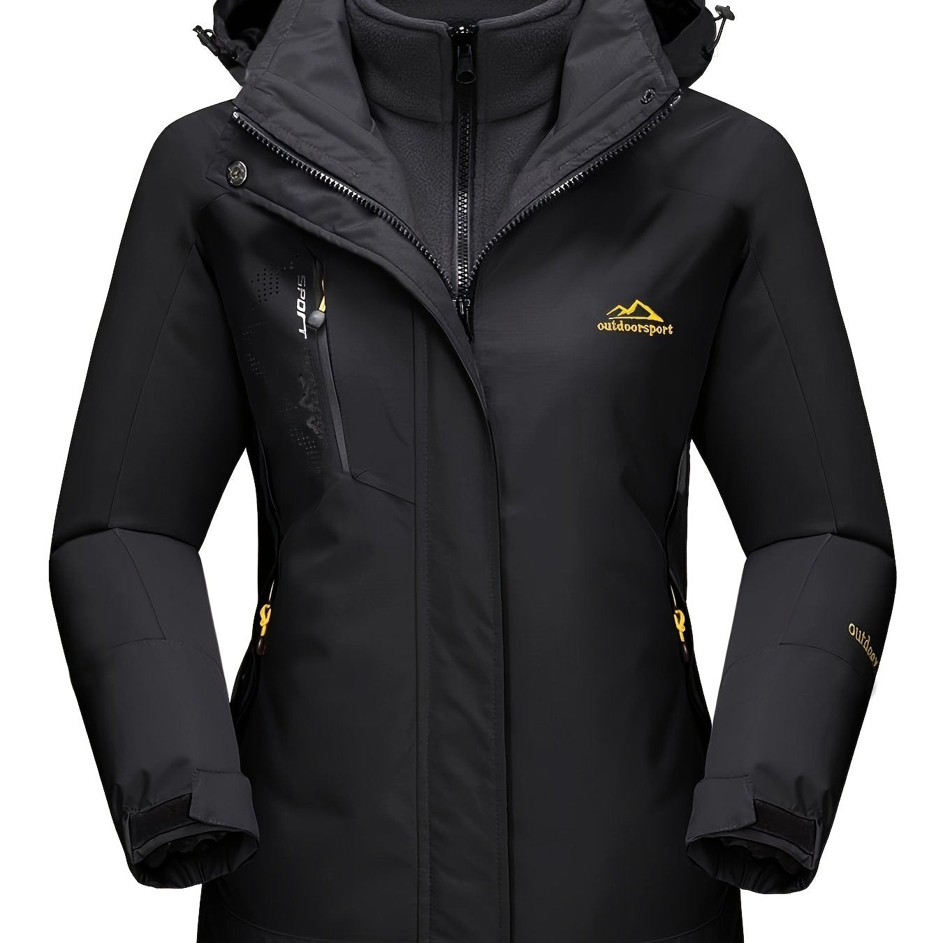 Women 3-in-1 Waterproof Winter Coat, Fleece Lined,Two-Piece Suit, Hooded Ski & Hiking Jacket