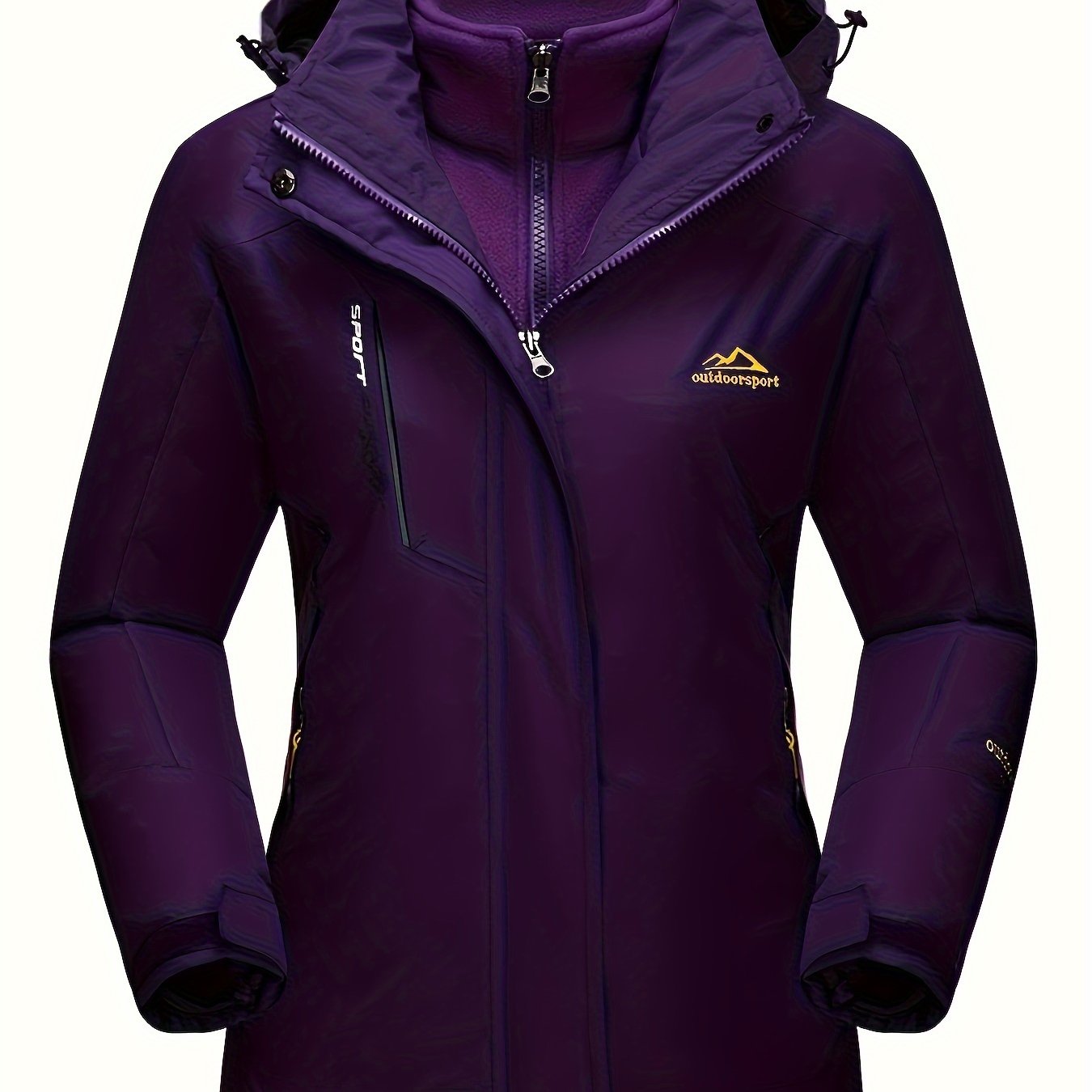 Women 3-in-1 Waterproof Winter Coat, Fleece Lined,Two-Piece Suit, Hooded Ski & Hiking Jacket