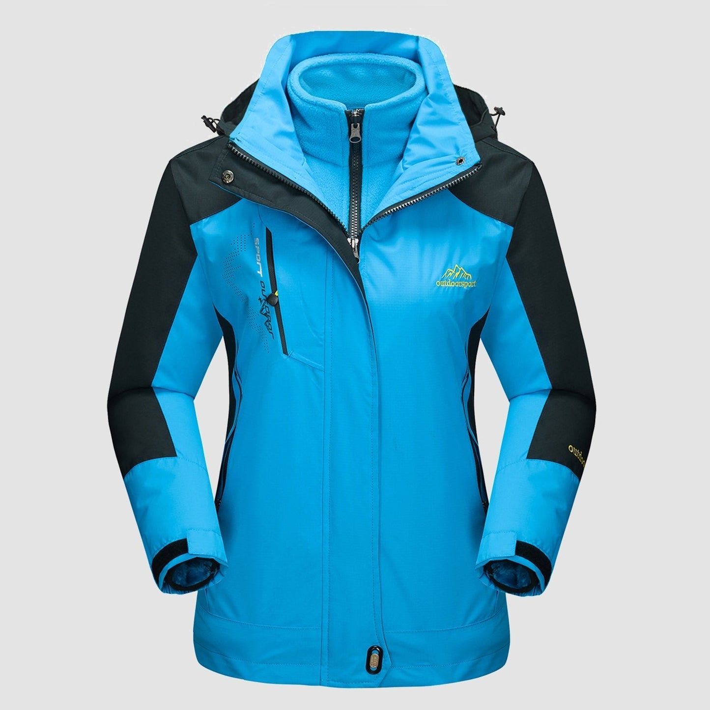 Women 3-in-1 Waterproof Winter Coat, Fleece Lined,Two-Piece Suit, Hooded Ski & Hiking Jacket