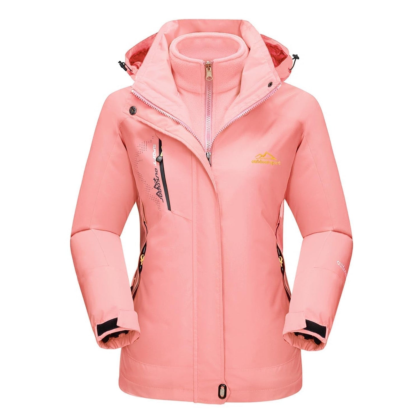 Women 3-in-1 Waterproof Winter Coat, Fleece Lined,Two-Piece Suit, Hooded Ski & Hiking Jacket