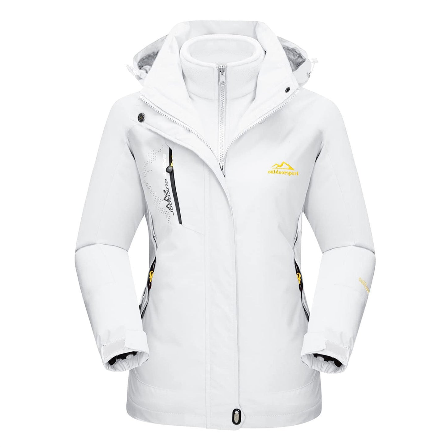Women 3-in-1 Waterproof Winter Coat, Fleece Lined,Two-Piece Suit, Hooded Ski & Hiking Jacket
