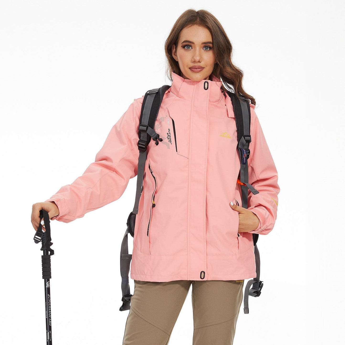 Women 3-in-1 Waterproof Winter Coat, Fleece Lined,Two-Piece Suit, Hooded Ski & Hiking Jacket